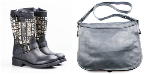 Cizme scurte cu aplicatii metalice si genti din piele pentru fashioniste cu personalitate