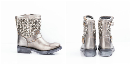 Cizme scurte cu aplicatii metalice si genti din piele pentru fashioniste cu personalitate